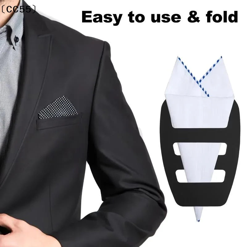 Pre-Folded Pocket Square Holder Clip for Suit Jacket (1/3pcs) Pocket Square Holder Qst