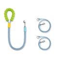 Reflective Nylon Dog Leash – Double Handle, All Dog Sizes Dog Leash Qst Blue