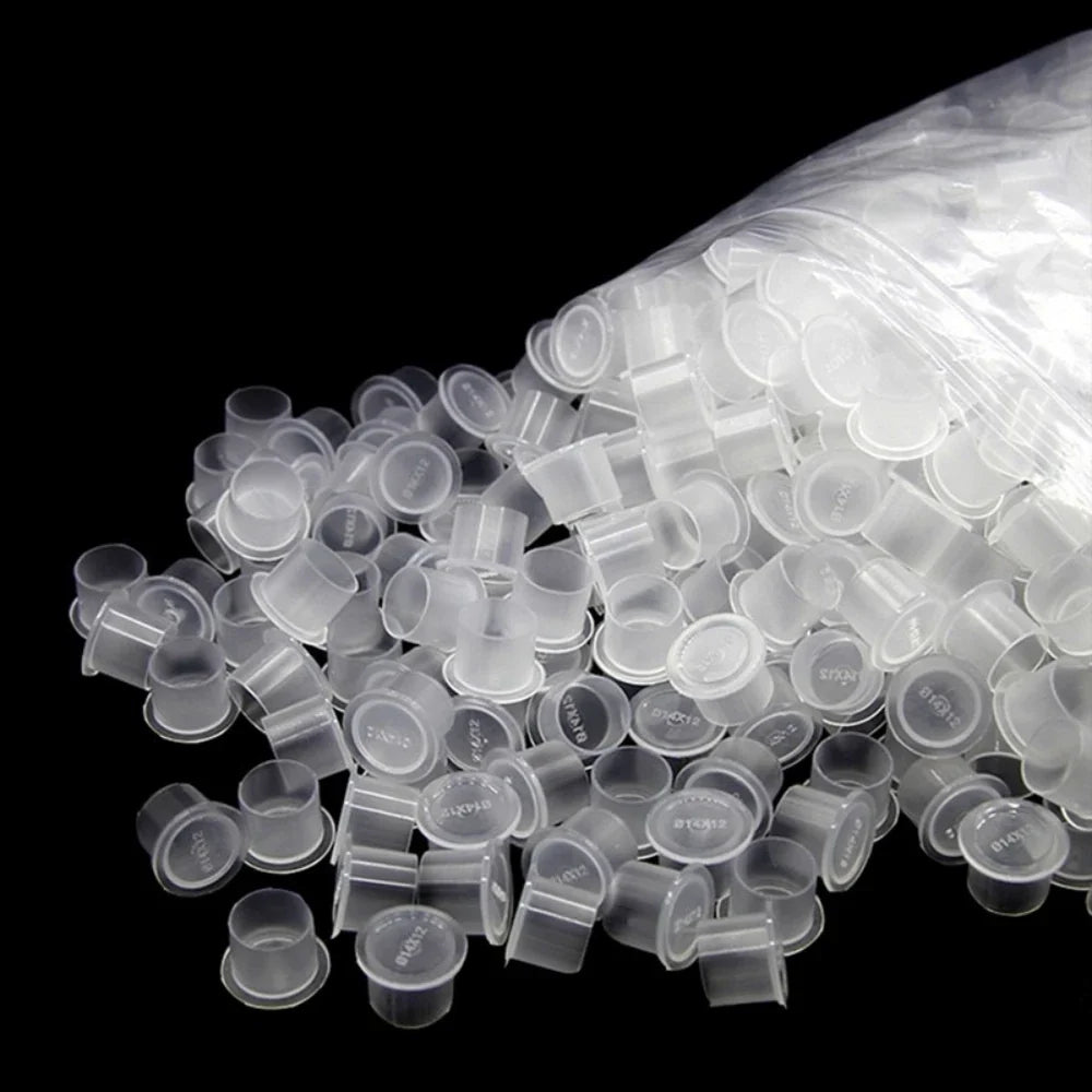 ROKYO Disposable Tattoo Ink Cups – Clear Plastic Pigment Holder Tattoo Ink Cups Qme