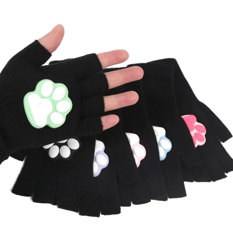 3D Cat Paw Gloves – Y2K Harajuku Punk Streetwear Women Fashion Novelty Gloves Qme