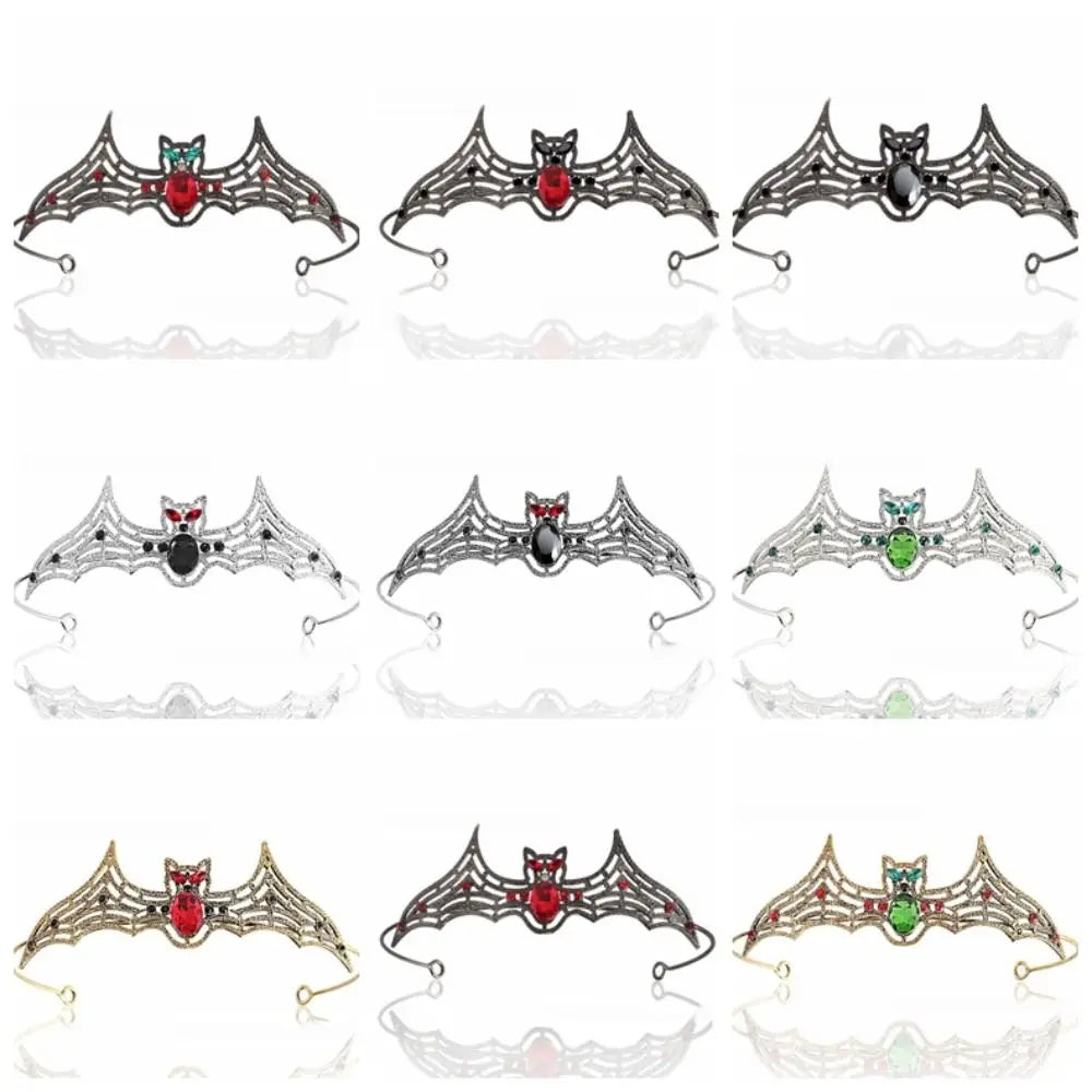 Halloween Bat Hairband – Sparkling Multicolor Rhinestone Halloween Hair Accessory Qme