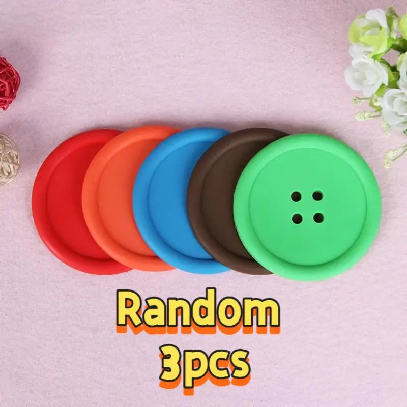 Non-Slip Silicone Coasters – Heat-Resistant Cup Mats 1/3/5 Pcs Silicone Coaster Set Qst B3