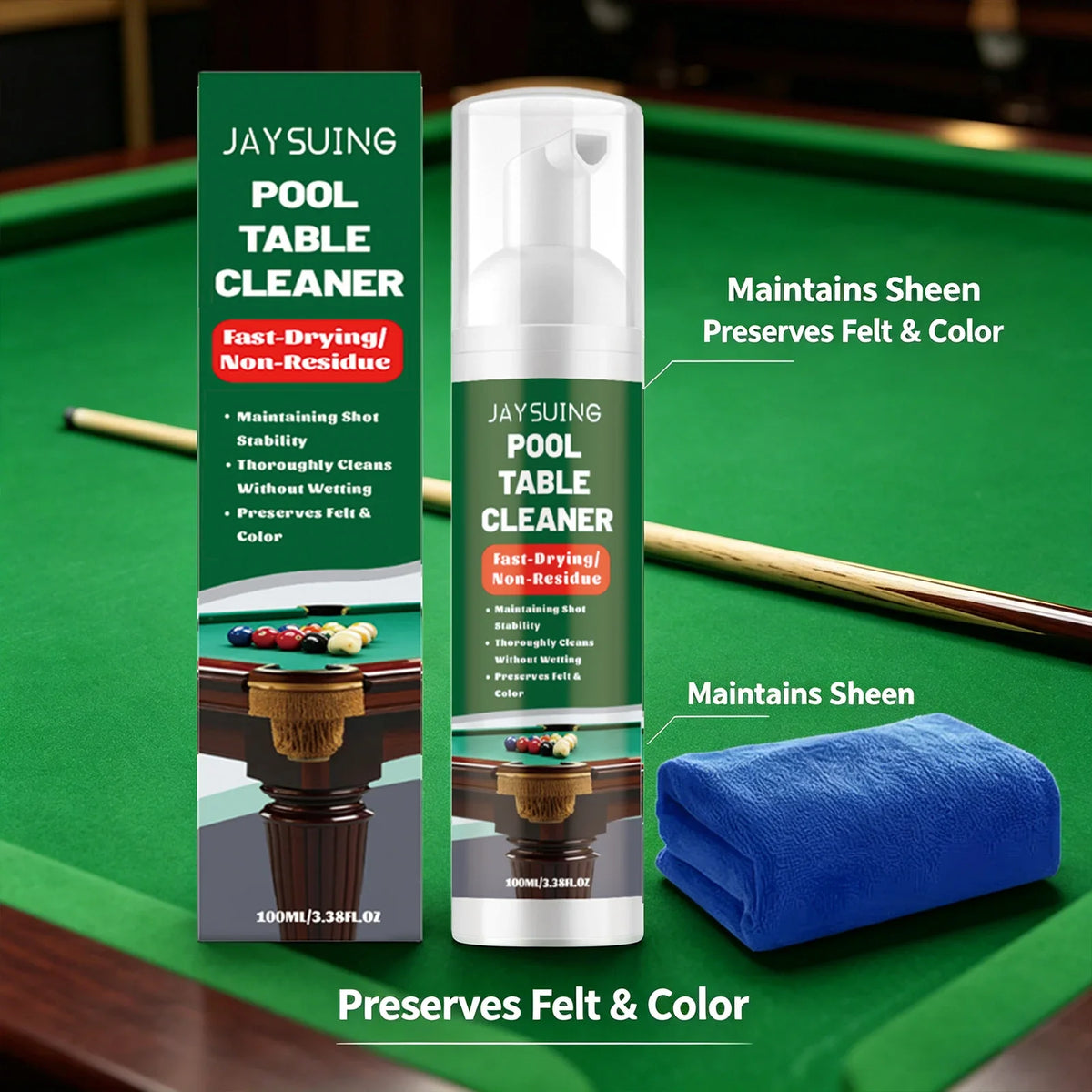 Pool Table Cleaner Spray | Felt Care & Ball Polish – Qme Pool Table Cleaner Qme