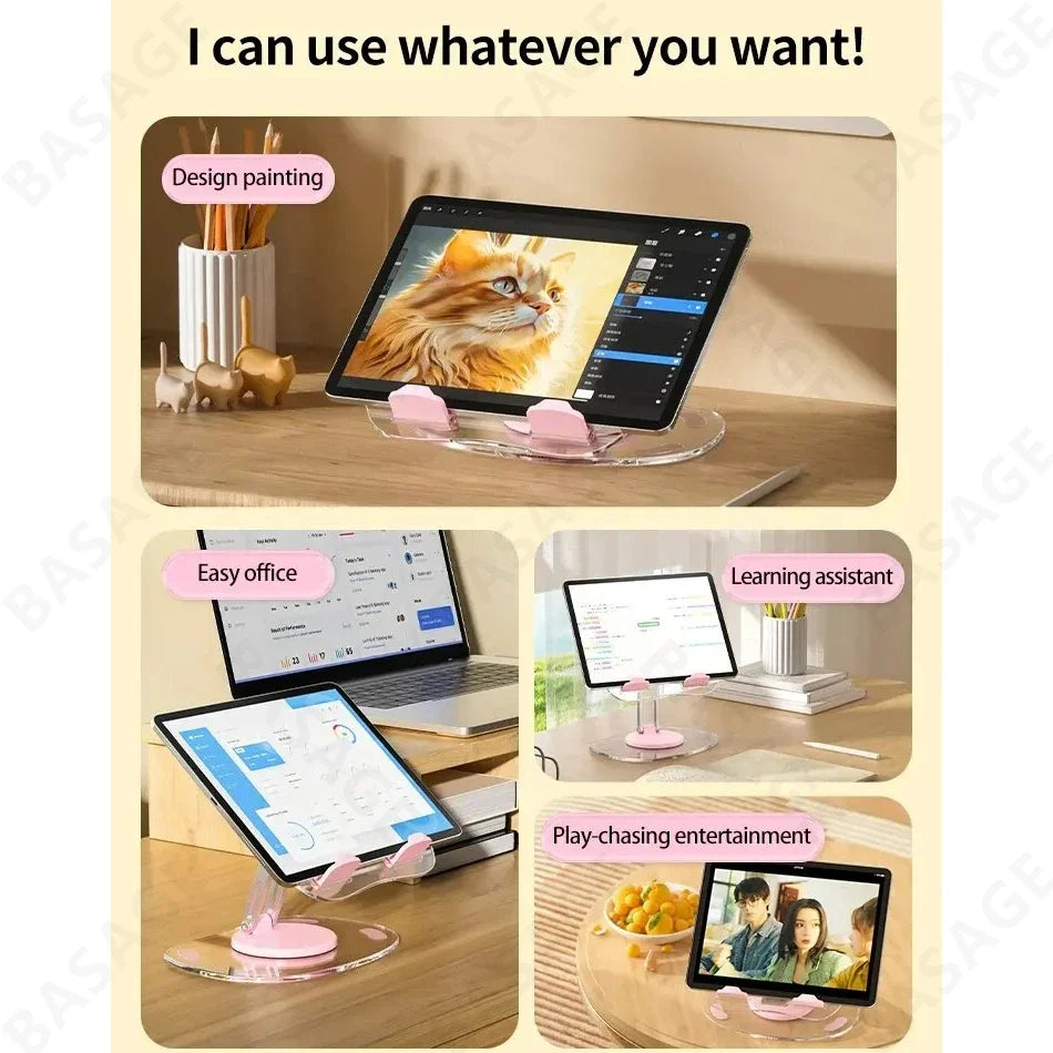 Adjustable Foldable Phone & Tablet Stand | 180° Dual-Hinge Phone & Tablet Stand Qme