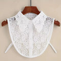 Women's Detachable Lace Collar – Heart Embroidery White Detachable Lace Collar Qme White