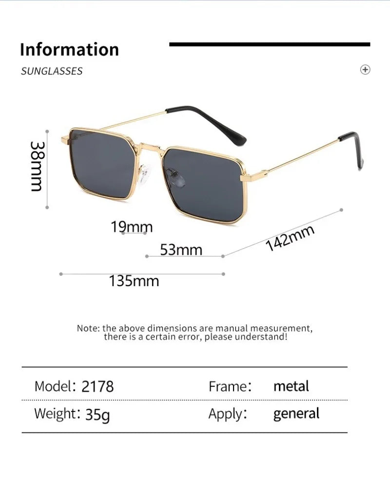 Vintage Rectangle Sunglasses Men Women – 9 Lens Colors | Qme Rectangle Sunglasses Qme