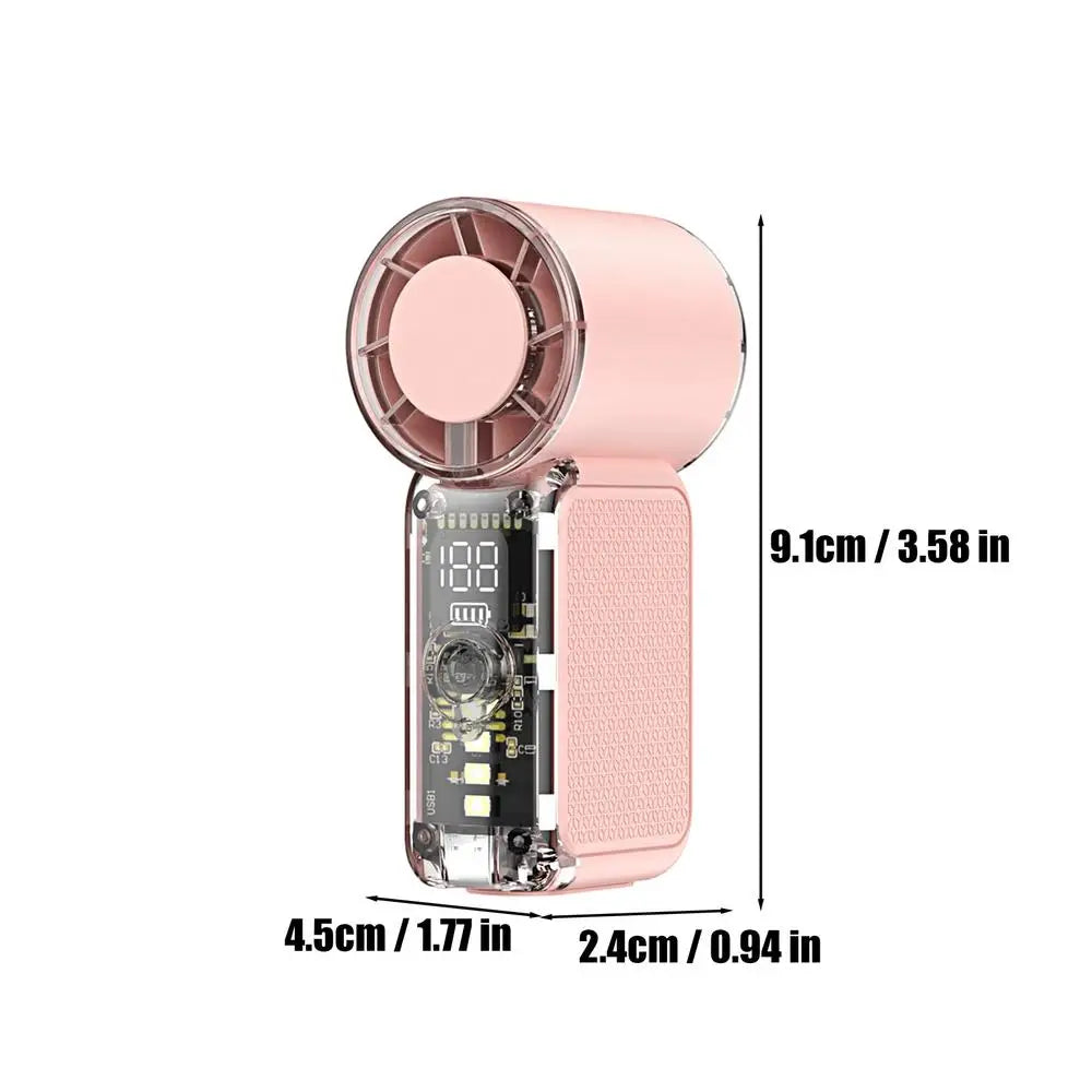 Portable Rechargeable Personal Fan – 100 Speed Settings | Qme Personal Cooling Fan Qme Pink