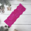 Lace Floral Wide Headband – Soft Elastic Hair Wrap for Women Lace Hair Headband Qst Rose red