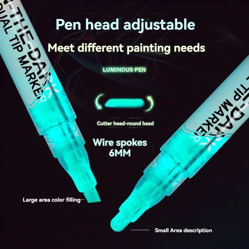 8-Color Neon UV Fluorescent Acrylic Paint Markers – Glow Dark Neon Paint Markers Qme
