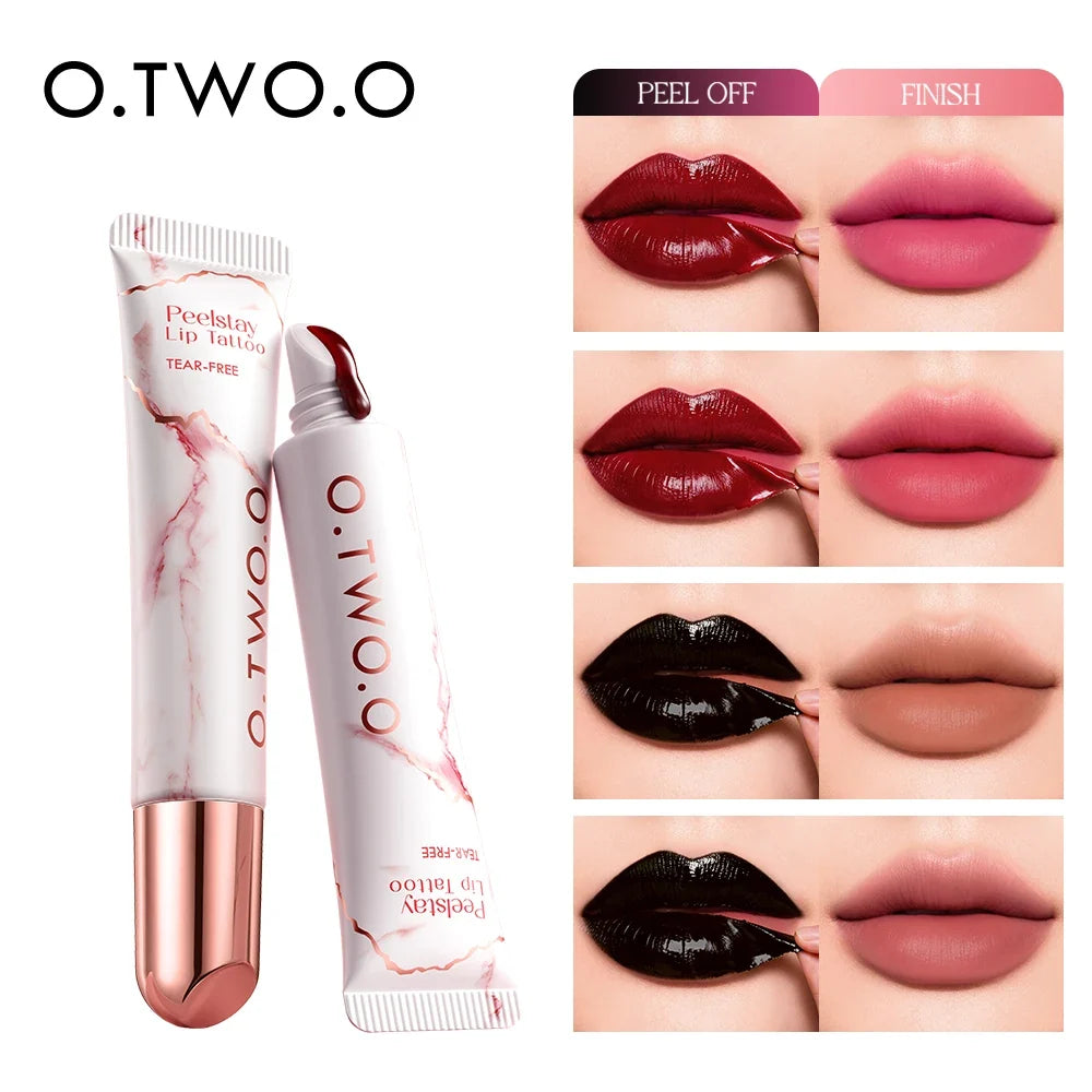 O TWO Peel-Off Lip Stain Tattoo | 48H Color-Lock, 4 Shades Peel-Off Lip Stain Qme