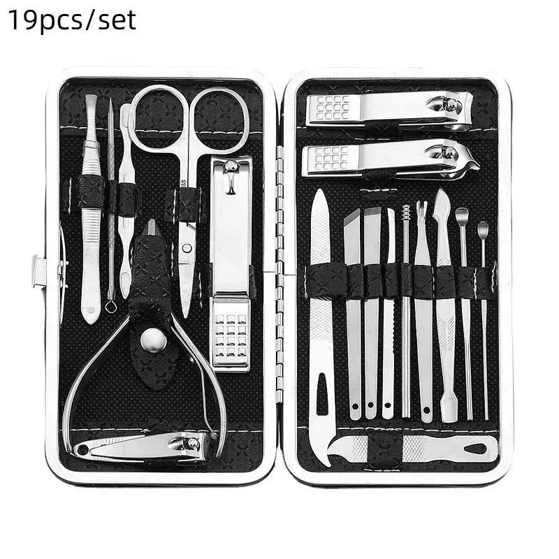 8-Piece Stainless Steel Nail Clipper & Grooming Set | Qme Nail Grooming Set Qme 19PCS Black