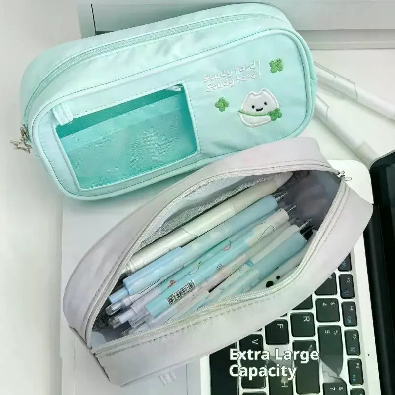 Large Capacity Aesthetic Pencil Case Pen Pouch – 9 Colors Pencil Case Pouch Qme