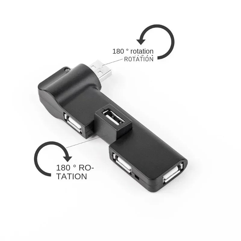 4-Port USB 2.0 Hub Splitter – Rotatable Pipe Design | Qme USB Hub Splitter Qme Default Title