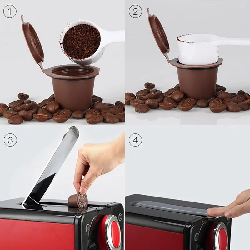 Refillable Nespresso Pods – Reusable Capsules 6/8 Pack Reusable Coffee Pods Qst