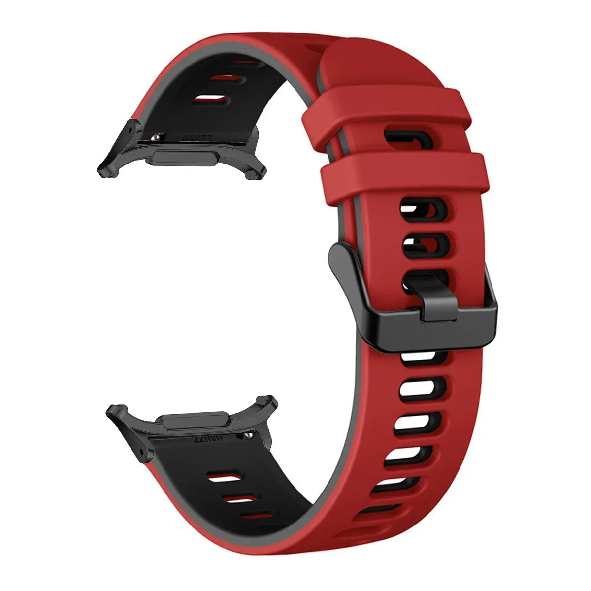 Silicone Sport Band for Samsung Galaxy Watch 7 Ultra | No Gaps Silicone Watch Band Qme Red Black Galaxy Watch 7 Ultra