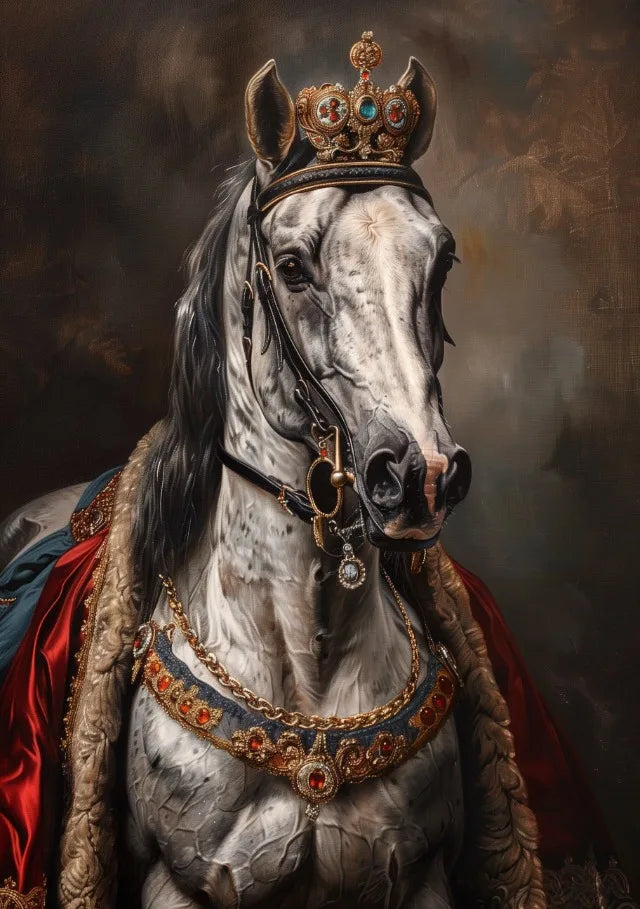 Vintage Royal Animal Pet Portrait Canvas Wall Art Print Canvas Wall Art Qst 3 30x40cm Unframed