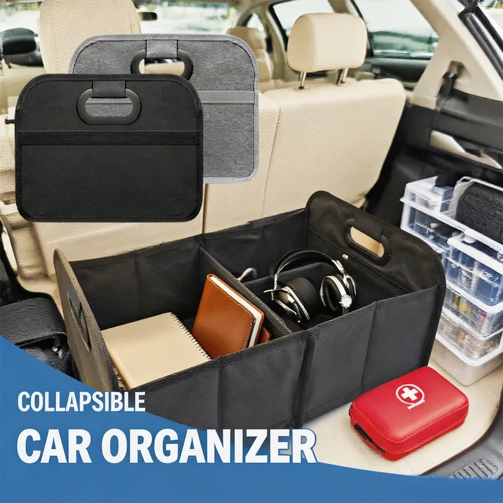Foldable Oxford Fabric Car Trunk Organizer – Collapsible Box Car Trunk Organizer Qme
