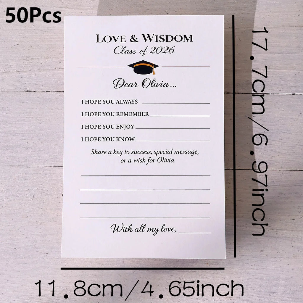 Love & Wisdom Game Cards | Graduation Tabletop Game for Students Tabletop Card Game Qme White-50Pcs