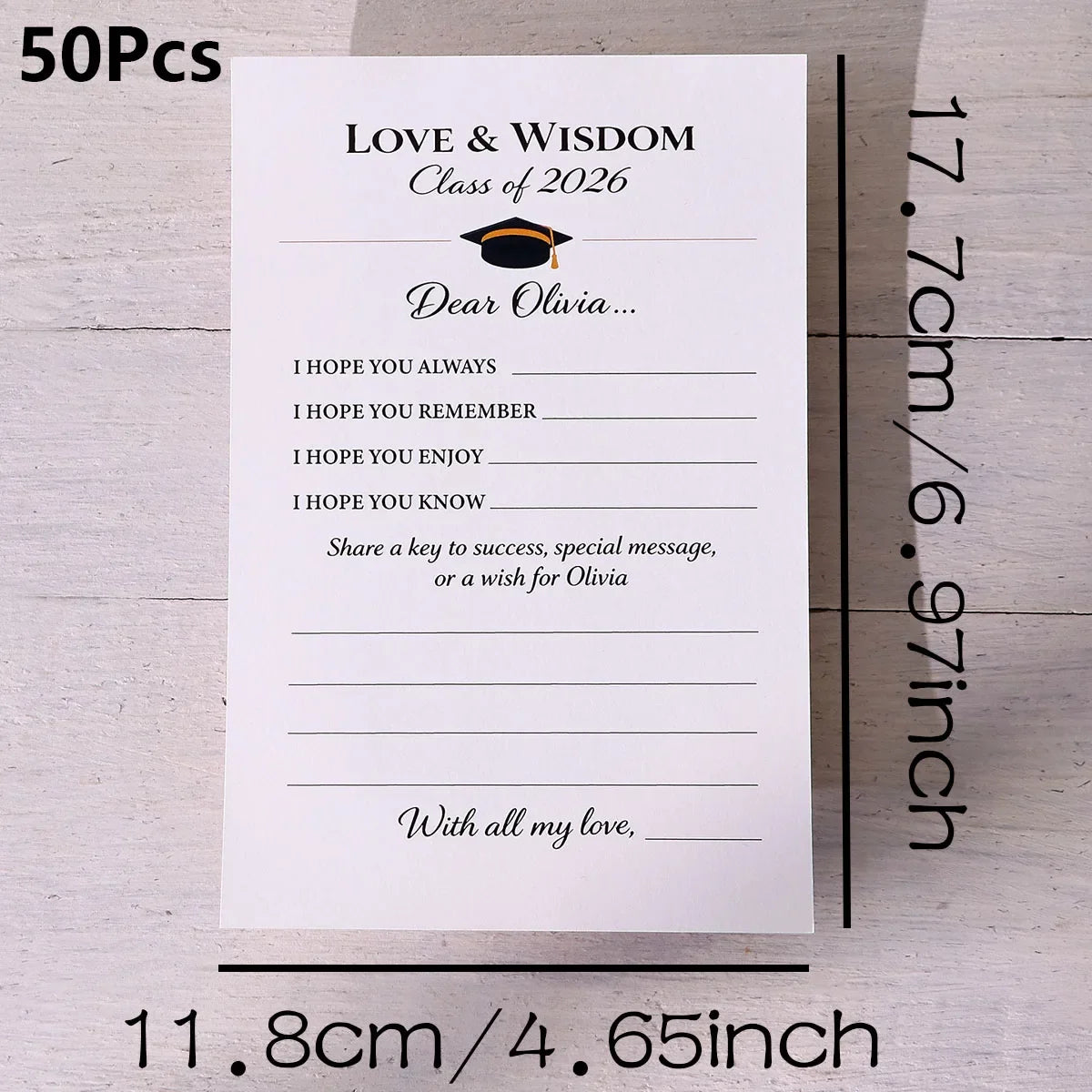 Love & Wisdom Game Cards | Graduation Tabletop Game for Students Tabletop Card Game Qme White-50Pcs