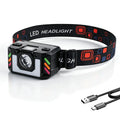 BORUiT 500LM Motion Sensor Headlamp – RGB LED USB-C Rechargeable LED Headlamp Qst 1PC