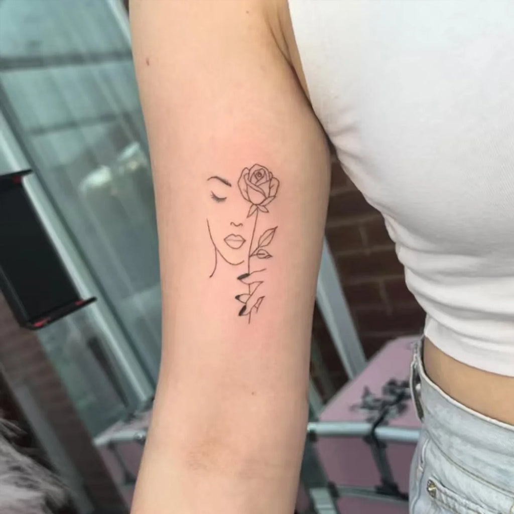 Minimalist Leaf Vine Temporary Tattoo Sticker – Waterproof Fine Line Temporary Tattoo Sticker Qme