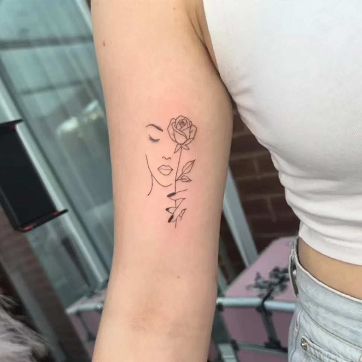 Minimalist Leaf Vine Temporary Tattoo Sticker – Waterproof Fine Line Temporary Tattoo Sticker Qme