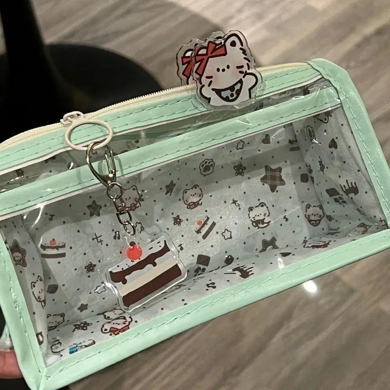 Transparent PVC Pencil Case – Large Capacity Zipper Pouch Pencil Case Qme