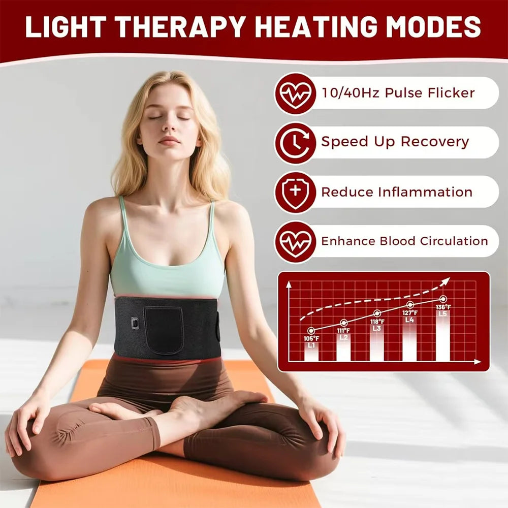 140 LED Red Light Therapy Belt 660nm 850nm – Infrared Body Wrap Red Light Therapy Belt Qst