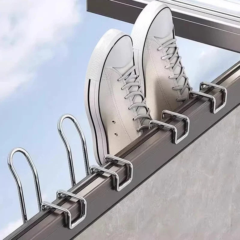 Stainless Steel Shoe Hanger Drying Rack – Closet Organizer Shoe Hanger Rack Qme
