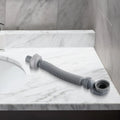 Low Profile Flexible Bathtub Shower Drain Pipe Gray ABS 90cm Bathtub Drain Pipe Qme Default Title