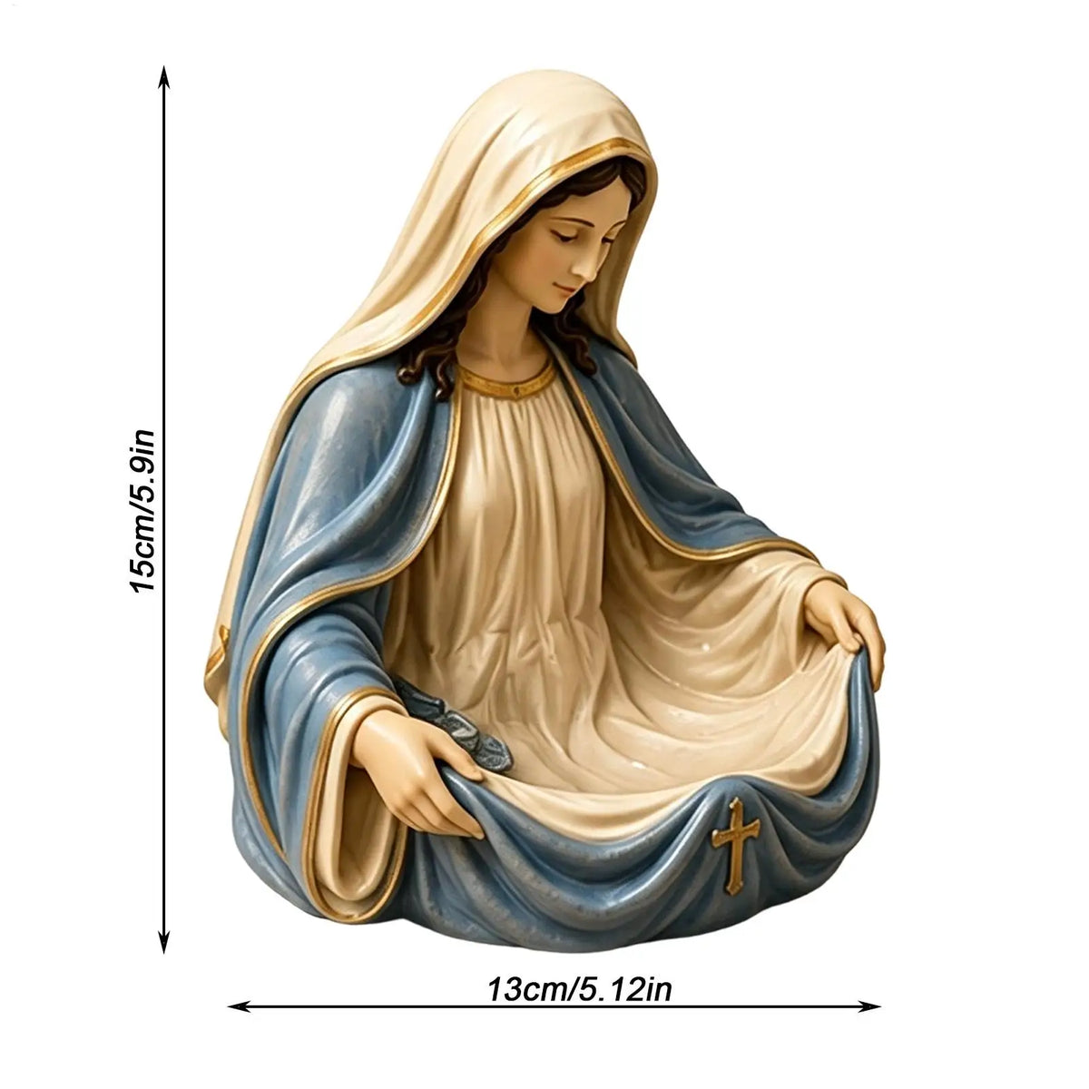 Virgin Mary Resin Key & Trinket Catchall Bowl – Elegant Organizer Decorative Catchall Bowl Qme