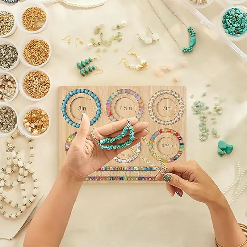Bamboo Beading Board Imperial Measurements – Bracelet Design Mat Beading Design Board Qme