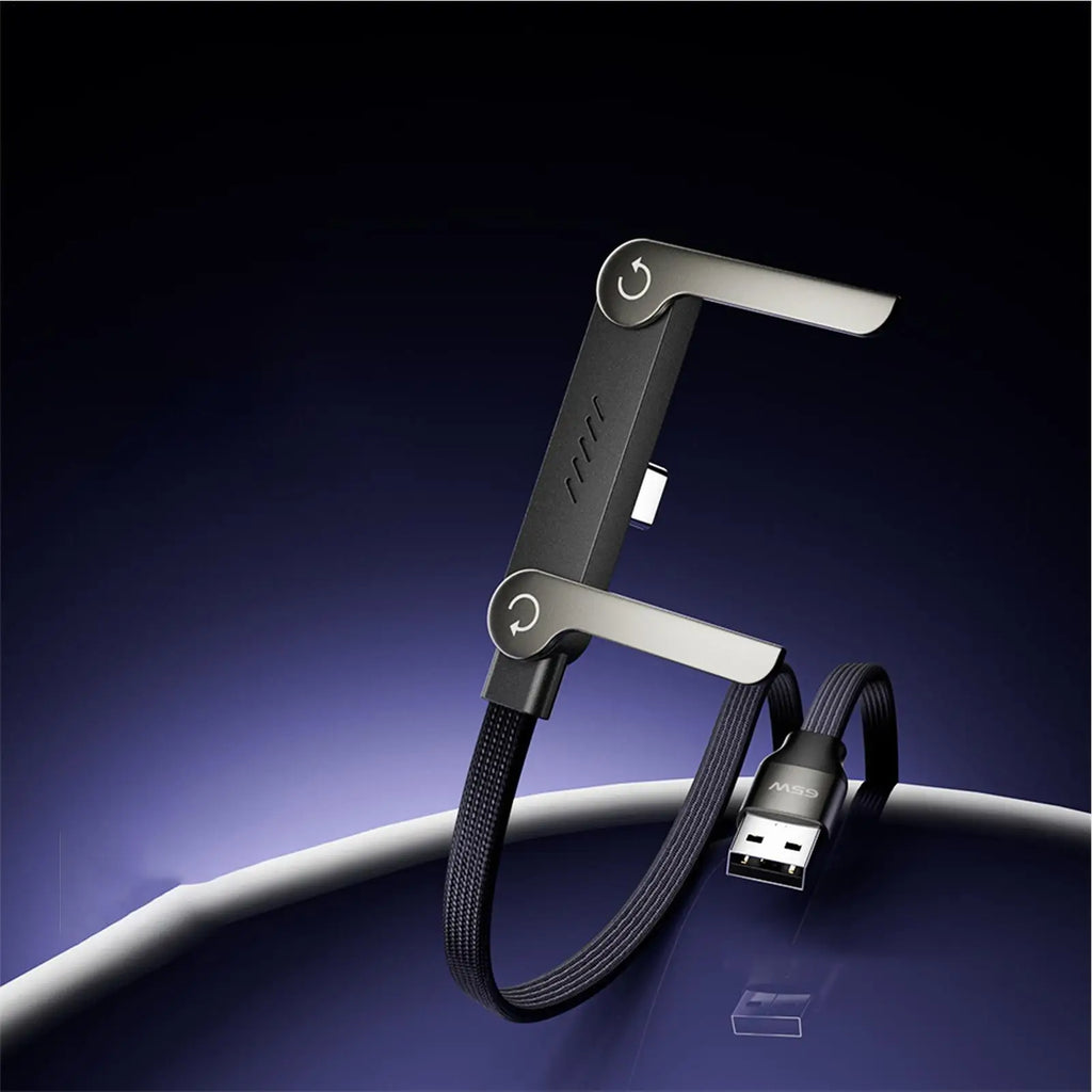 9FT Right Angle USB-C Fast Charging Cable with Wire Holder USB-C Charging Cable Qme