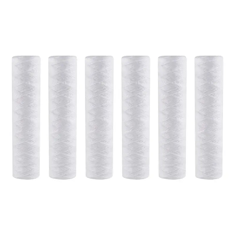6-Pack 5 Micron String Wound Sediment Filter Cartridges 10 Inch Water Filter Cartridge Qst White