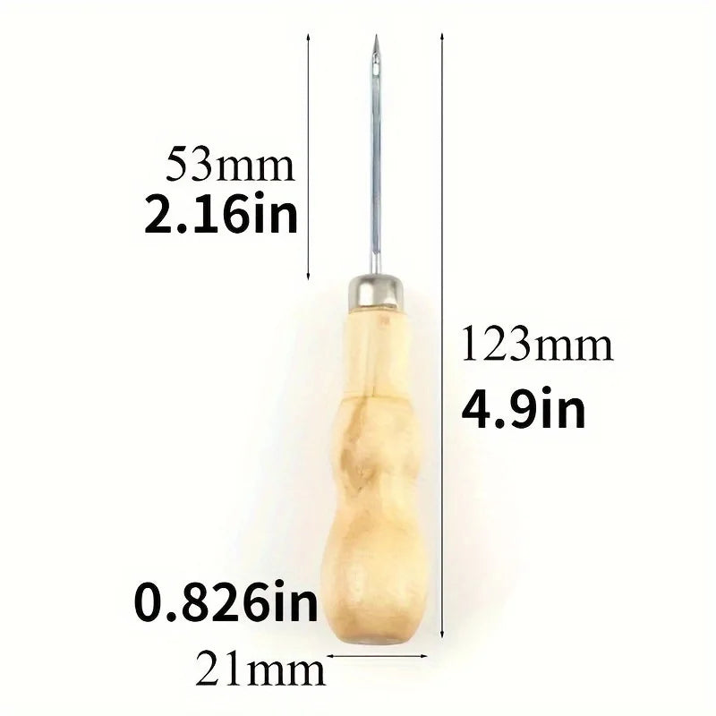 Wooden Handle Sewing Awl – Leather Craft & Shoe Repair Tool Leather Craft Awl Qme
