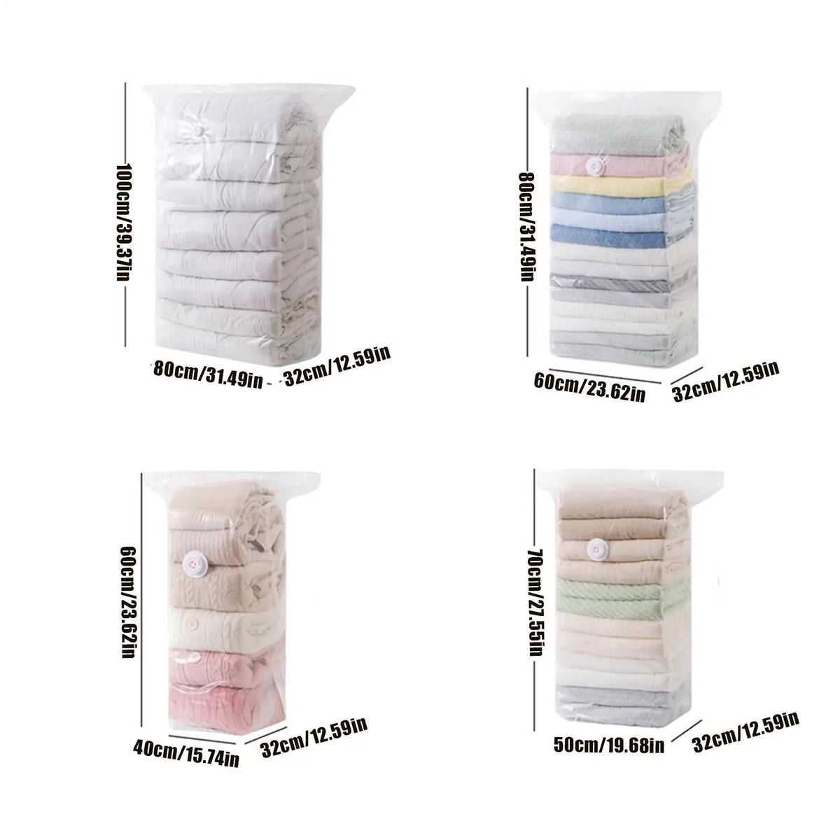 Vacuum Storage Bags No Pump | Reusable Clothing Space Saver Vacuum Storage Bags Qme