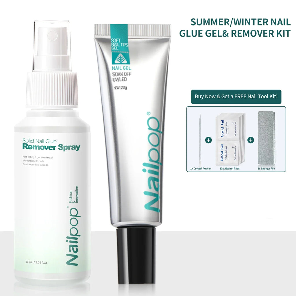 Nailpop Nail Remover Spray – Press-On & UV Gel Soak-Off Nail Remover Spray Qme Remover Spray 3-SET