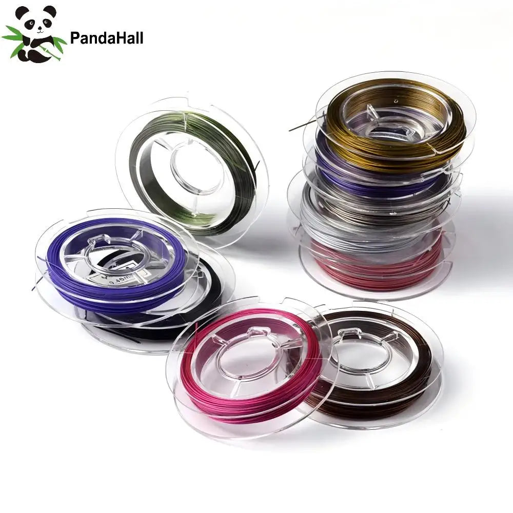 PandaHall 10 Rolls Nylon Coated Tiger Tail Beading Wire – 13 Colors Beading Wire Qme