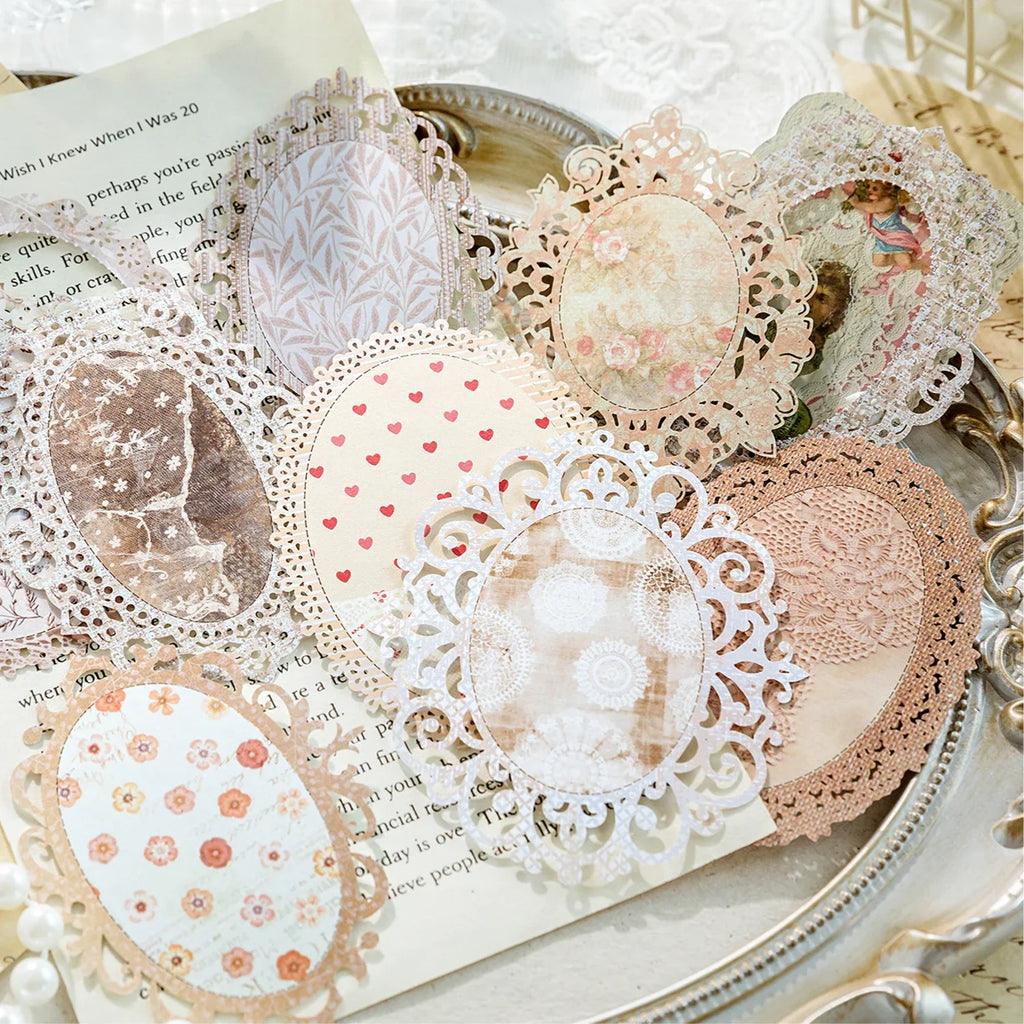 Hollow Lace Paper Sheets for Scrapbooking & DIY Diary Albums Decorative Craft Paper Qme