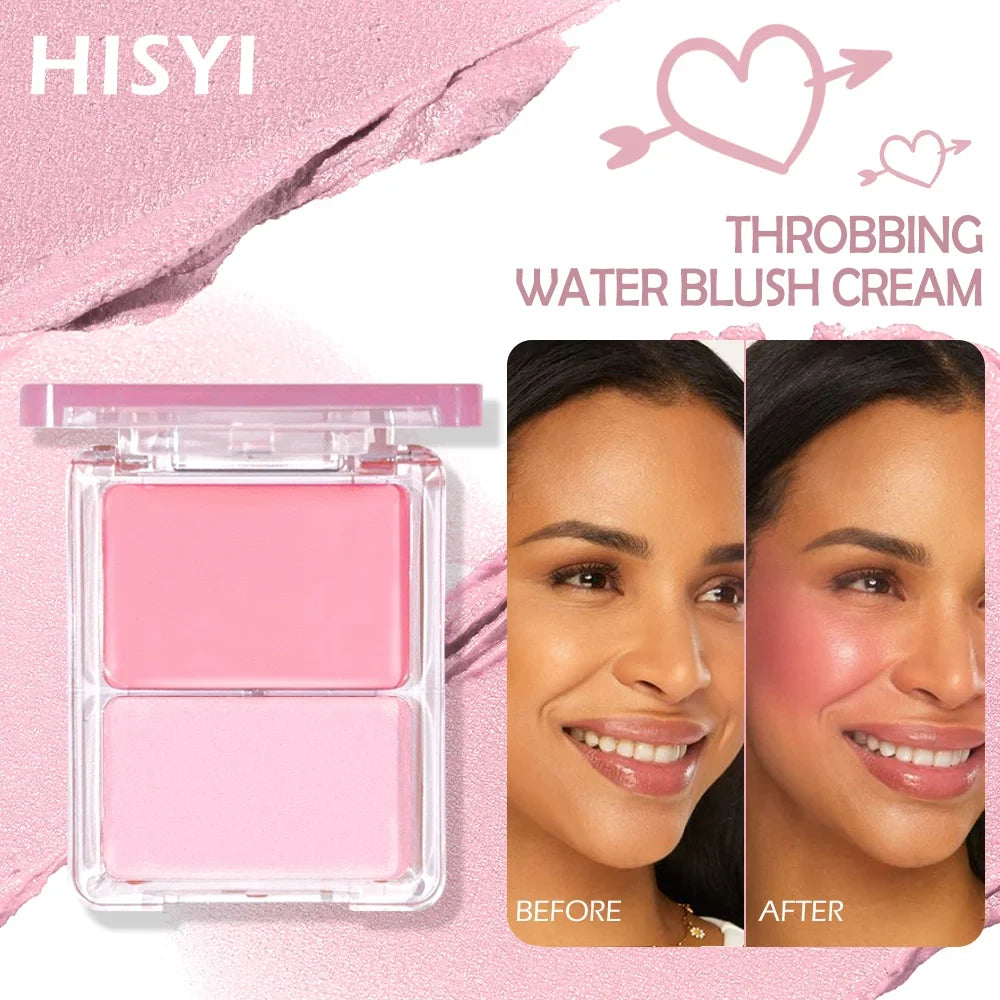 Two-Tone Dewy Blush Palette – Glow & Matte Duo | Long-Wear Blush Palette Qme