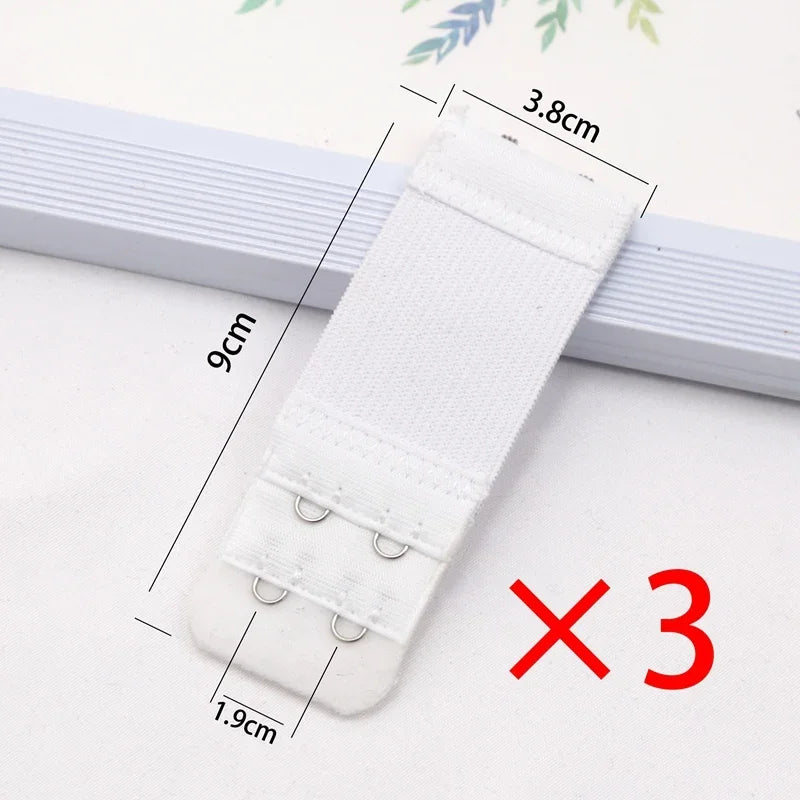 Women's 2-Row Hook Bra Extender Strap – Adjustable, 4 Colors Bra Extender Qme WHITE one size