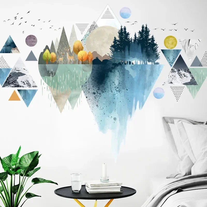 Nordic Mountain Triangle Wall Stickers | Dreamy Home Decor Wall Decal Sticker Qme
