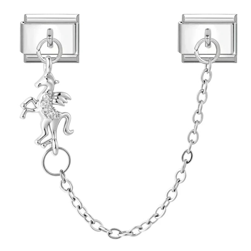 Zircon Heart Butterfly Tassel Italian Charm Links | 12 Colors Italian Charm Links Qme S 2