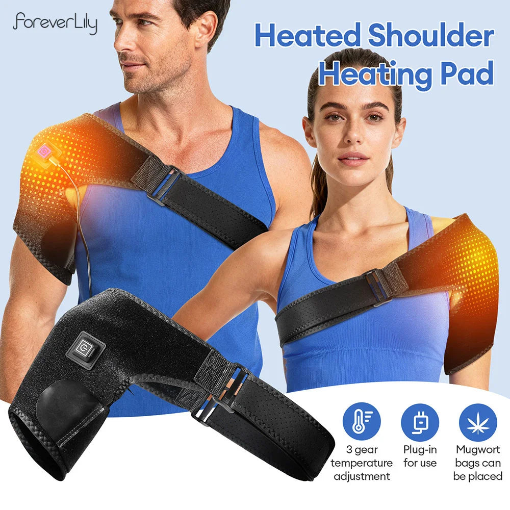 Heated Shoulder Wrap – 3-Level Temperature Massage Pad Heated Shoulder Wrap Qst