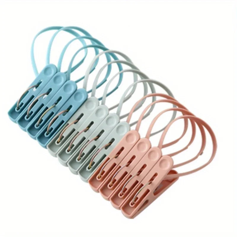 12pcs Travel Clothes Pins Drying Clips with Lanyard for Socks Travel Drying Clips Qme 12 Mixed Colors