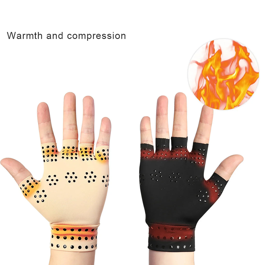 Unisex Nylon Fingerless Compression Gloves – Breathable 1 Pair Fingerless Compression Gloves Qme