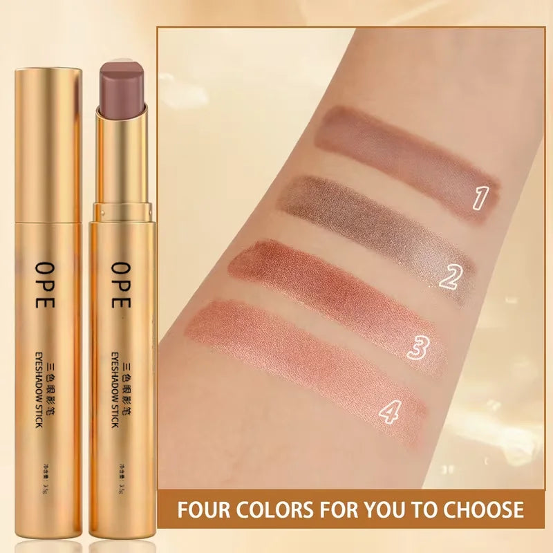 OPE Triple Eyeshadow Stick – 3 Gradient Shades, Matte & Shimmer Eyeshadow Stick Qme
