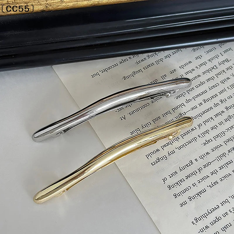 11cm Vintage Golden Metal Barrette Spring Hair Clip Hairpin Hair Clip Barrette Qst