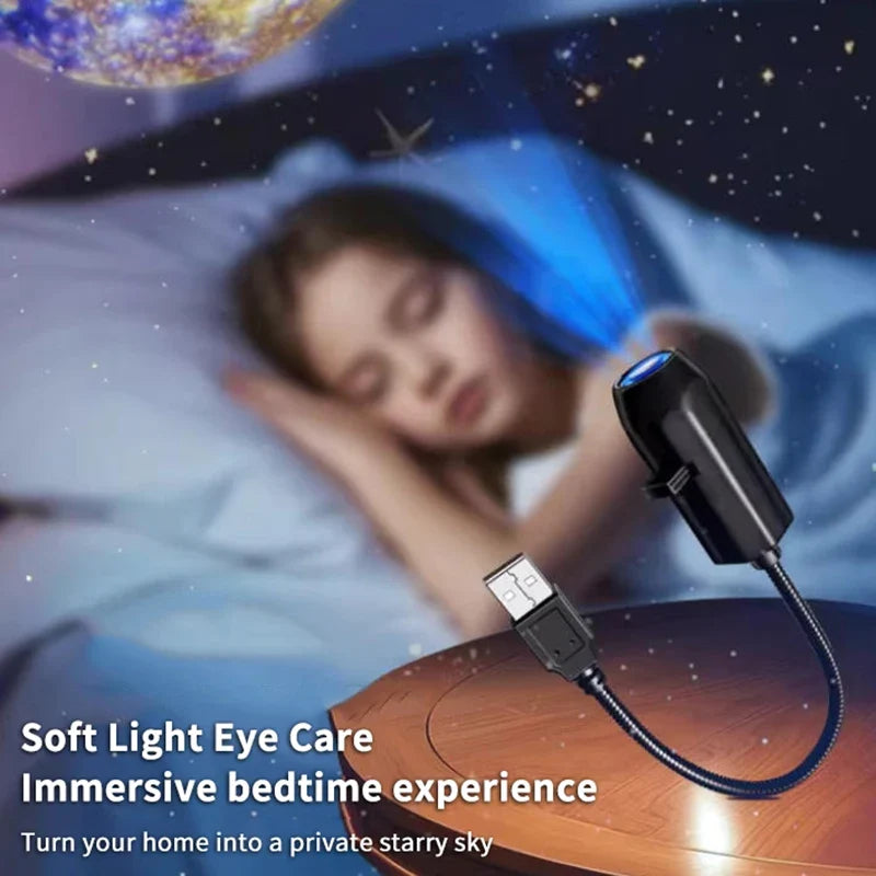 USB Moon Earth Galaxy Projector Night Light – Starry Sky Lamp Galaxy Projector Lamp Qme