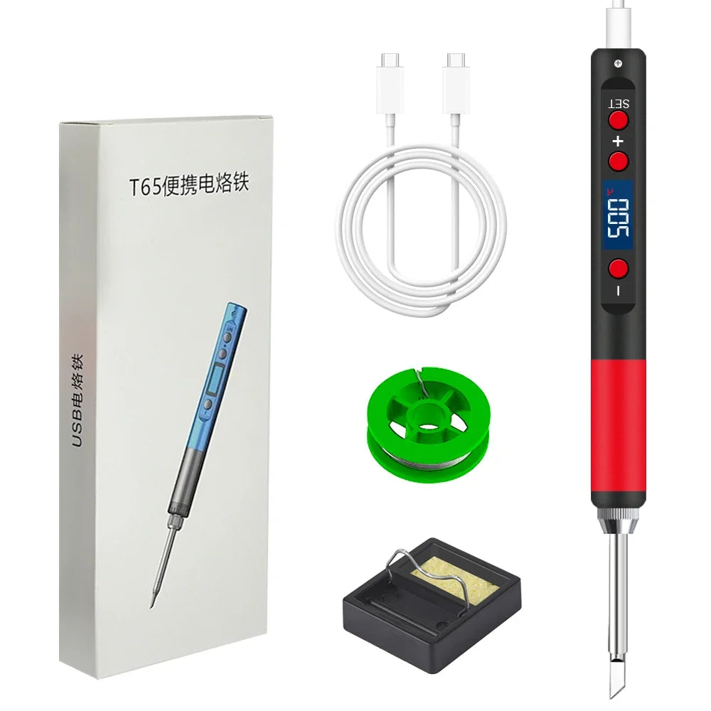 T12 T65 Digital USB Soldering Iron Mini Smart Cordless Tool USB Soldering Iron Qme